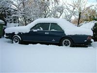 Fiat 130 Coupe snowed under